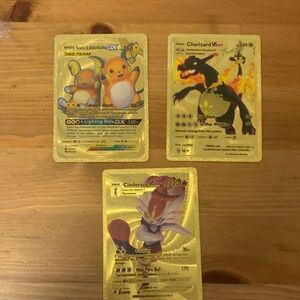 3 Pokemon Gold cards